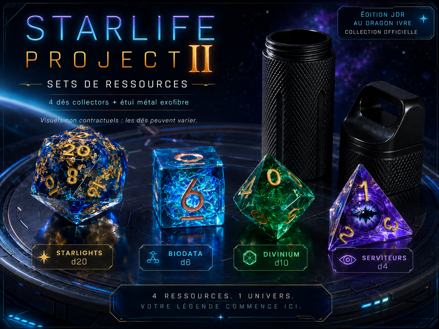 Set de 4 Dés Collectors - STARLIFE PROJECT II